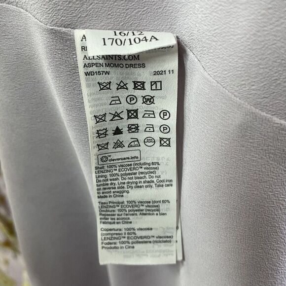 All Saints Floral Midi Dress Wedding Guest Bridesmaid Cream and Gold - Picture 13 of 14